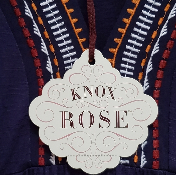 Knox Rose V Neck Navy Blue Short Sleeves Top - Picture 6 of 10